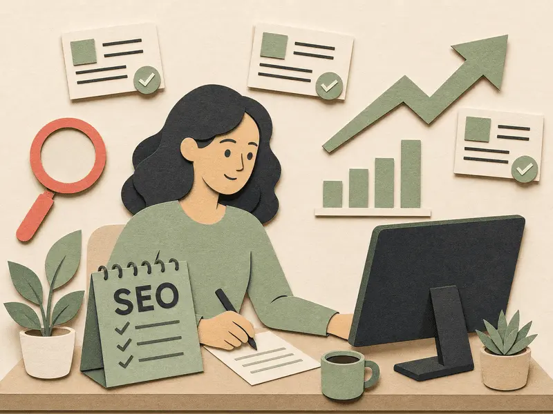 SEO content creator optimizing articles